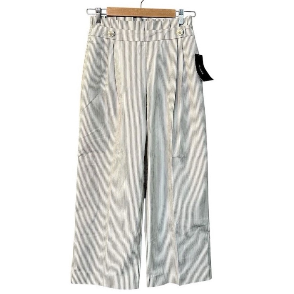 Zara Women's Blue & White Striped High Waisted Wide Leg Pants Trouser XS NWT!